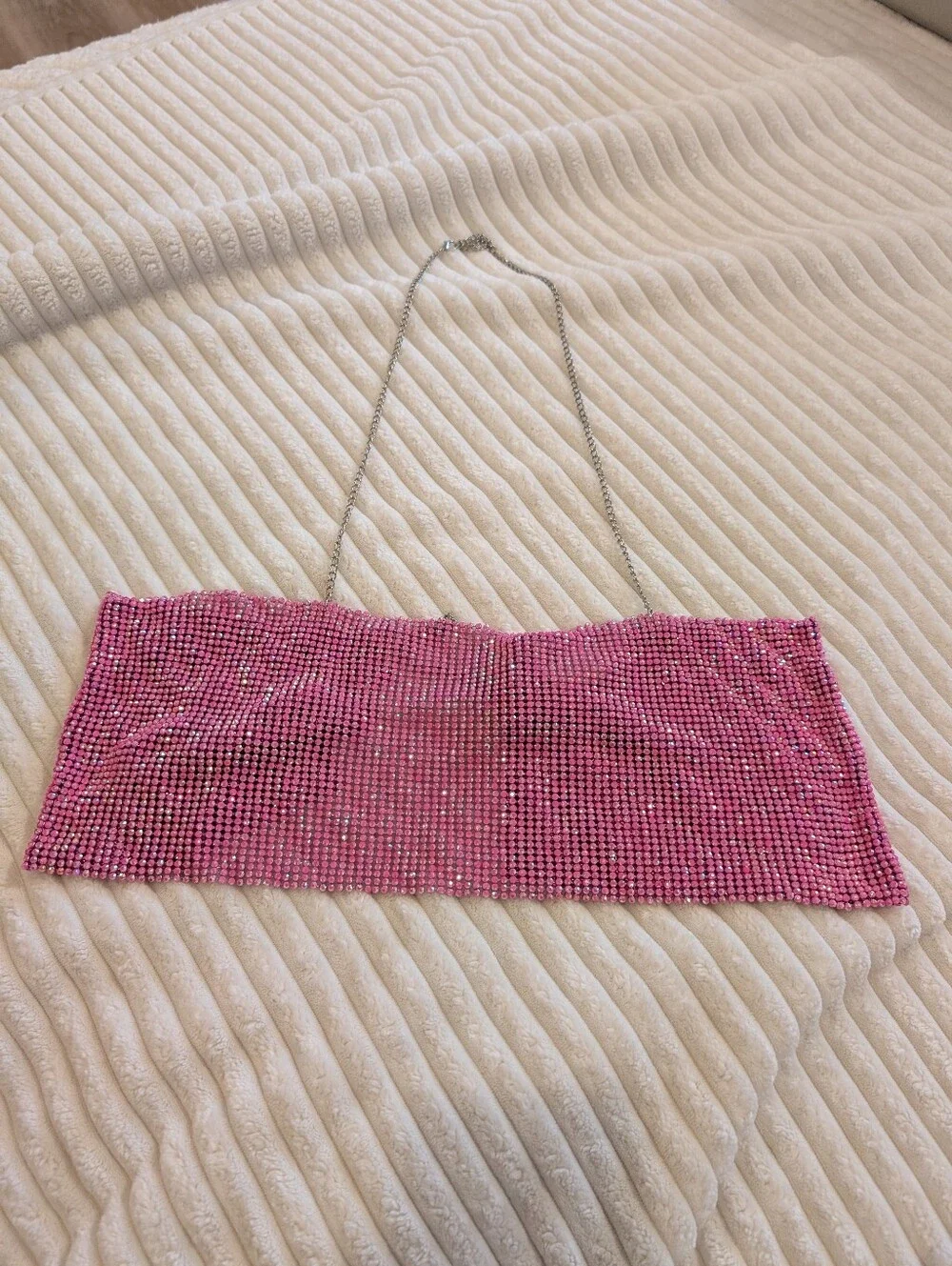 Pink Rhinestone Chain Halter Top - Picture 3 of 3